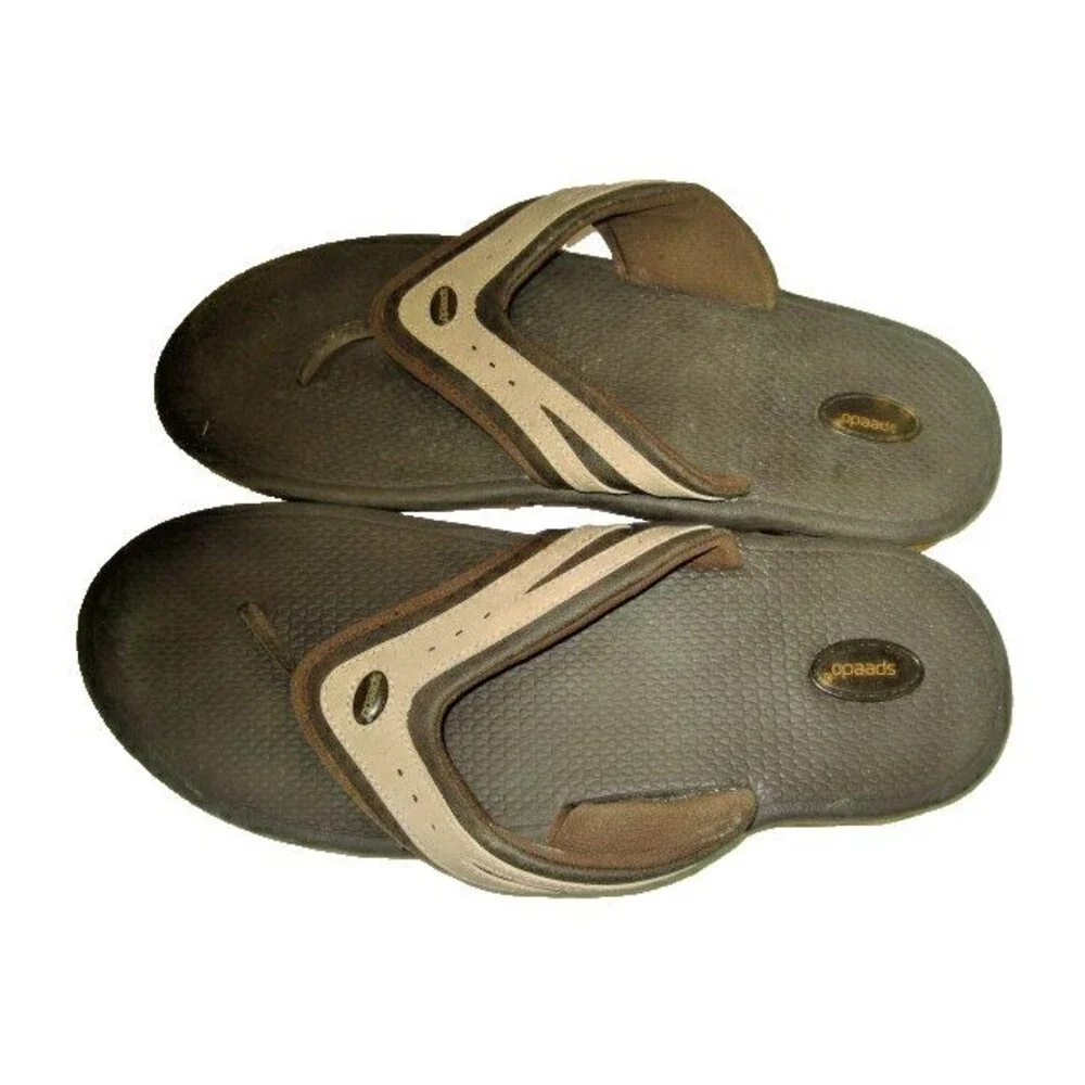 Mens Speedo Brown Slides Thongs  Beach Swim Sandals Shoes sz 12
